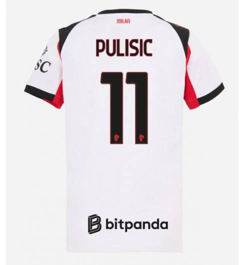 AC Milan Christian Pulisic #11 Venkovní Dres pro Dámské 2025-26 Krátký Rukáv AC Milan Christian Pulisic #11 Venkovní Dres pro Dámské 2025-26 Krátký Rukáv